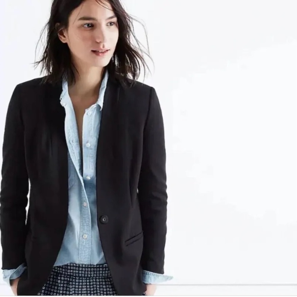 Madewell collarless button blazer Black Size 8